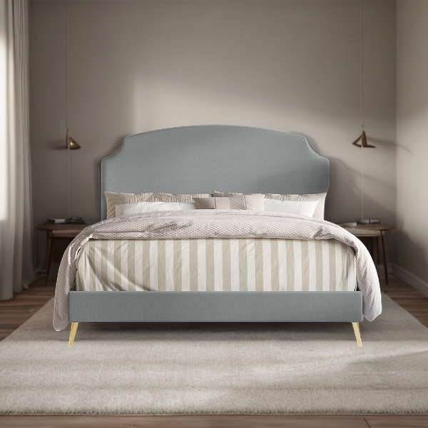 سرير رمادي حديث