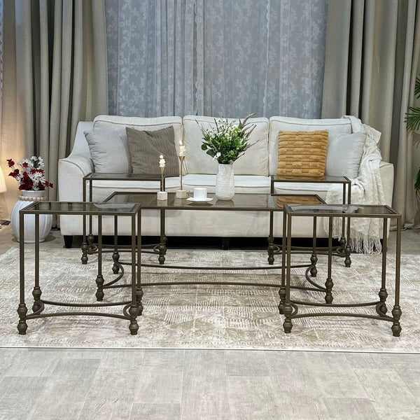 طقم طاولة قهوه مع 4 خدمه