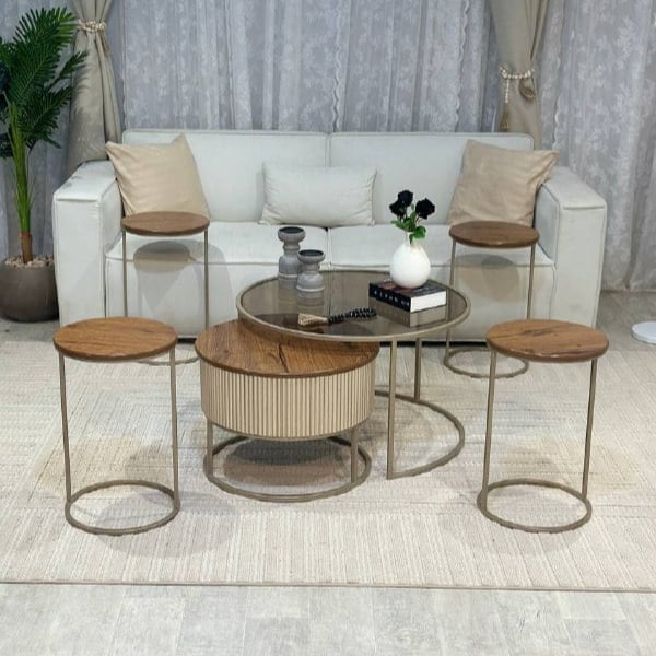 مجموعة طاولات قهوة وخدمة عصرية