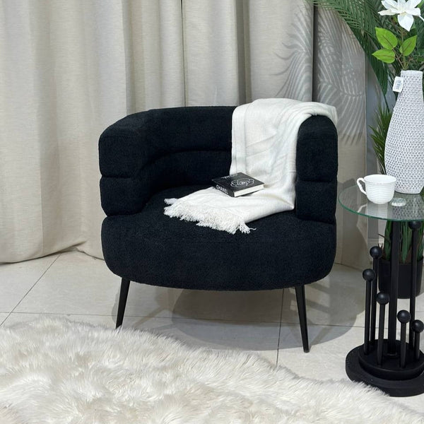 كرسي قماش أسود بوكلية