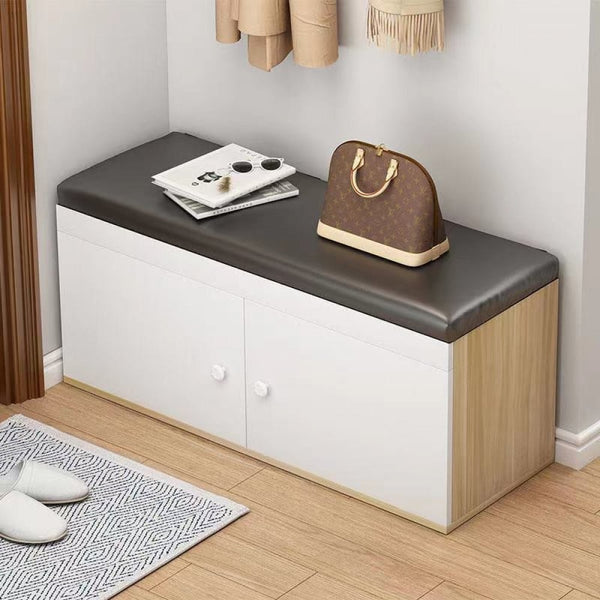 خزانة أحذيه مع مقعد جلدي