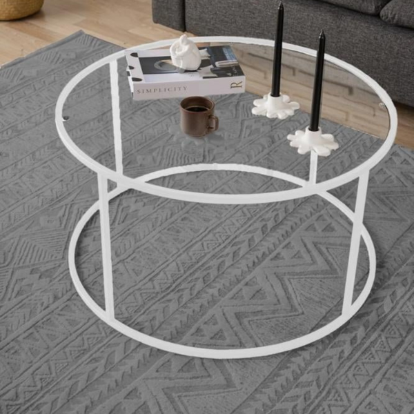 طاولة ضيافه بتصميم حديث لون أبيض