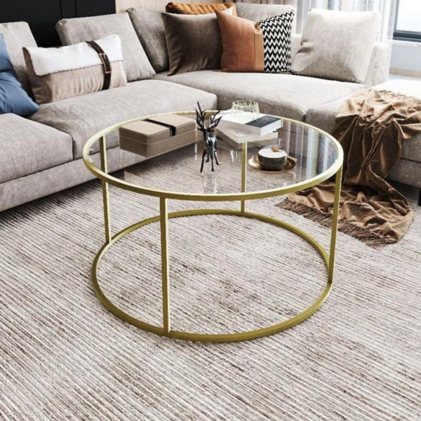 طاولة ضيافه بتصميم حديث لون ذهبي