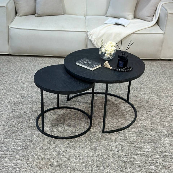 طقم طاولات خشبي