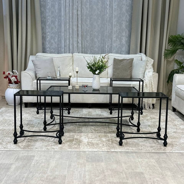 طقم طاولة تقديم مع 4 خدمة