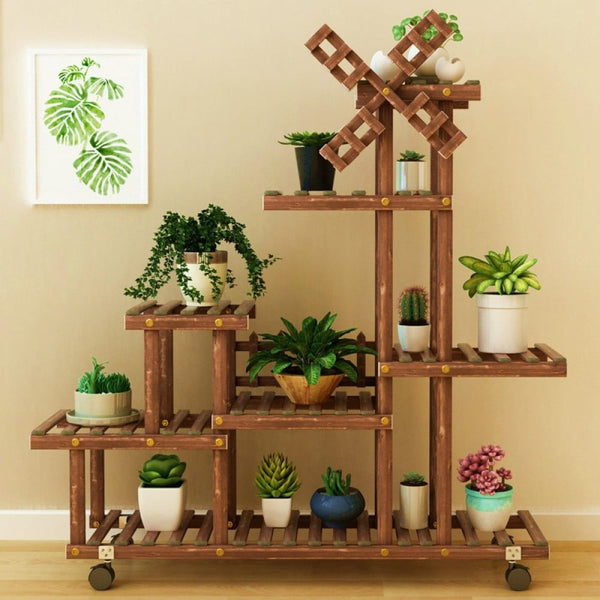 حامل زهور خشبي